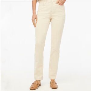 J. Crew Factory Cream Corduroy Full Length Essential Straight Pant